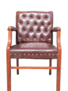 Becka Wooden Visitor Chair - Fix Wooden Armrests - Rexine Back & Seating - Vintage Design (1)