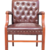 Becka Wooden Visitor Chair - Fix Wooden Armrests - Rexine Back & Seating - Vintage Design (1)