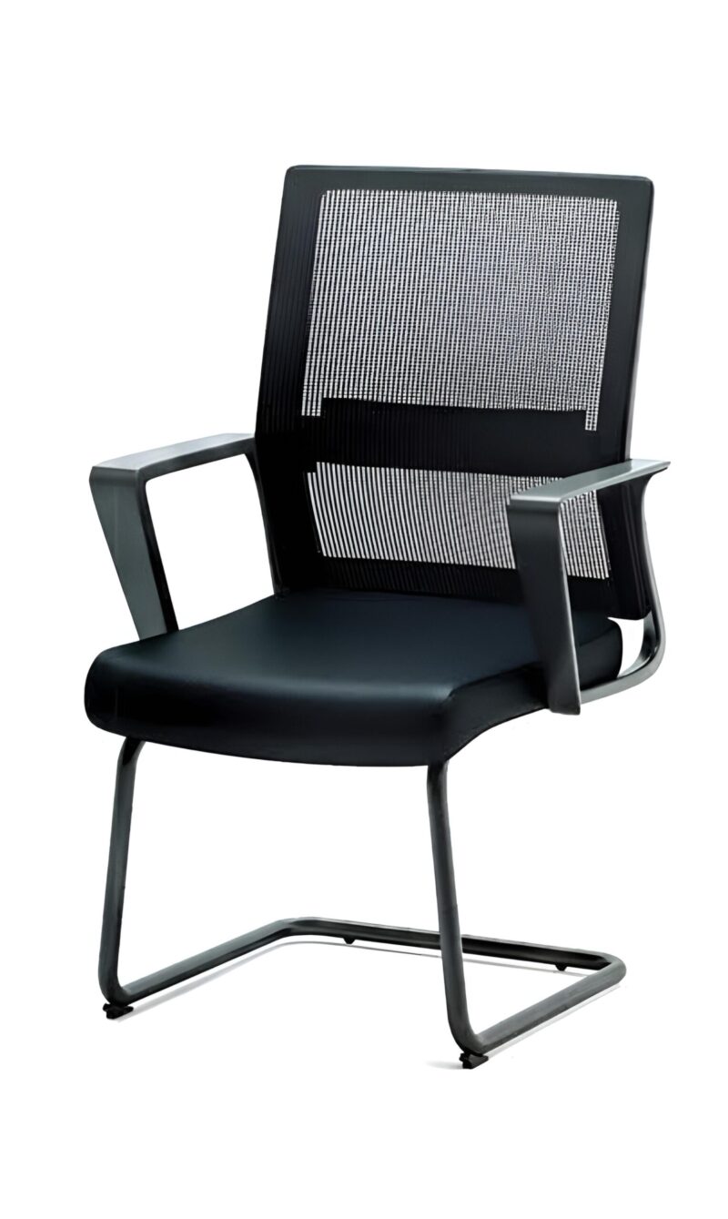 Buckle U-bend Visitor Chair - Fix Armrests - Mesh Back - Midback Support - Cushion Seating