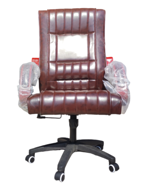 Bars Manager Executive Chair – Double-layer Rexine Cushion Seating – Lumbar Back Support – 360 Degree Rotation – Padded Armrests – Wheel Foundation – Height Adjustment Feature (1)