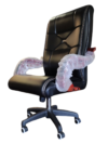 Black Horse Manager Executive Chair - Double-layer Rexine Cushion Seating -  Lumbar Back Support - 360 Degree Rotation - Padded Armrests - Wheel Foundation - Height Adjustment Feature - Image 3