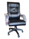 Black Horse Manager Executive Chair - Double-layer Rexine Cushion Seating -  Lumbar Back Support - 360 Degree Rotation - Padded Armrests - Wheel Foundation - Height Adjustment Feature - Image 2
