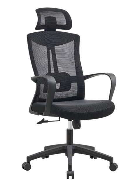 Black Pearl Manager Ergonomic Chair – High Back Mesh Build With Adjustable Headrest- Adjustable Armrests – Lumbar Back Support – Height Adjustment – 360 Degree Rotation – Imported