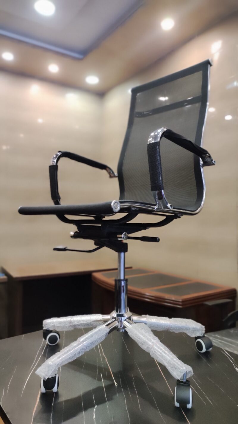 Classy Manager Ergonomic Chair - High Back Rexine Build - Fix Padded Armrests - Lumbar Back Support - Steel Chrome Footer - Height Adjustment - Chromium Back Support - Imported (1)