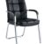 Clara Visitor Chair - Steel Frame - Padded Armrests - Rexine Cushioned Back And Seating - Fix Base