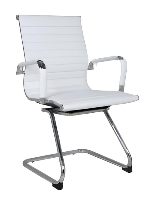 Coco U-bend Steel Frame Visitor Chair - Fix Padded Armrests - Rexine Back & Seating - Sleek Design (2)