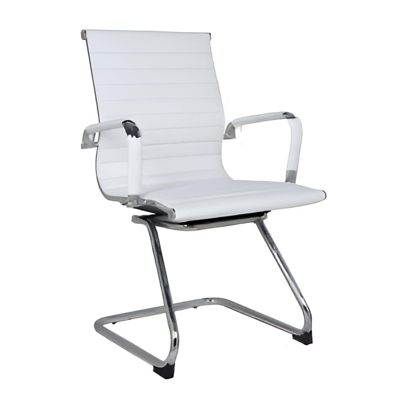 Coco U-bend Steel Frame Visitor Chair - Fix Padded Armrests - Rexine Back & Seating - Sleek Design (2)