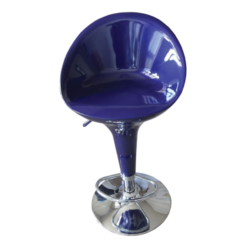 Candy Kitchen Stool - Kitchen Interior - Fiber Seating - Chrome Base & Footrest - Height Adjustment With 360 Degree Rotation - Image 2