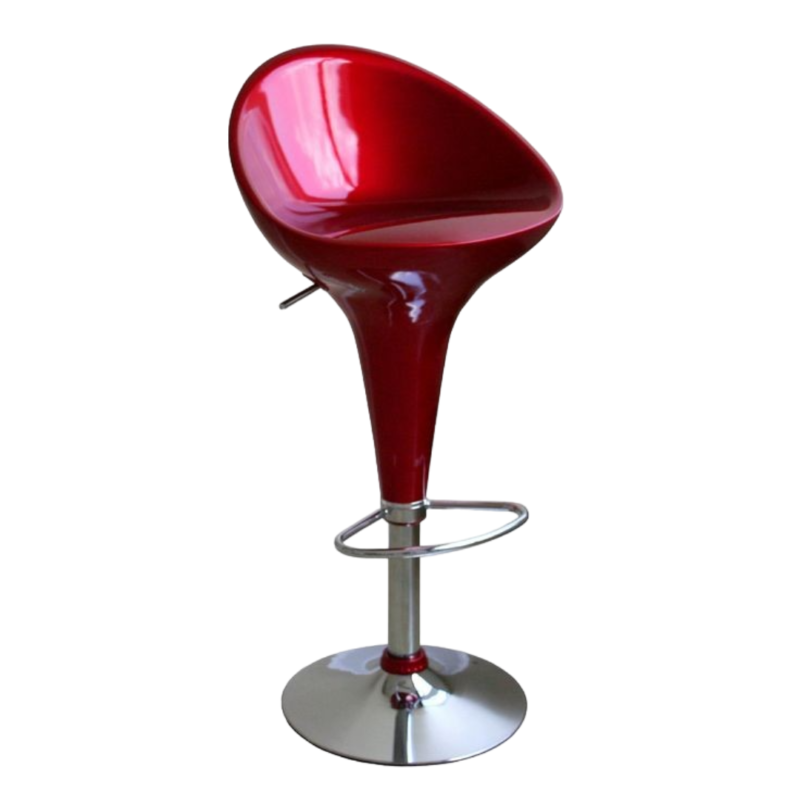 Candy Kitchen Stool - Kitchen Interior - Fiber Seating - Chrome Base & Footrest - Height Adjustment With 360 Degree Rotation - Image 3