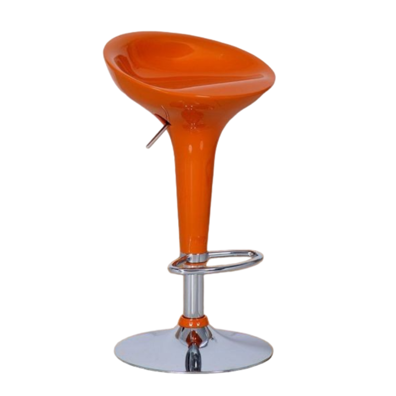 Candy Kitchen Stool - Kitchen Interior - Fiber Seating - Chrome Base & Footrest - Height Adjustment With 360 Degree Rotation - Image 4