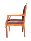 Dora Wooden Visitor Chair - Fix Wooden Armrests - Rexine Back & Seating - Vintage Design - Image 2