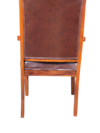 Dora Wooden Visitor Chair - Fix Wooden Armrests - Rexine Back & Seating - Vintage Design - Image 3