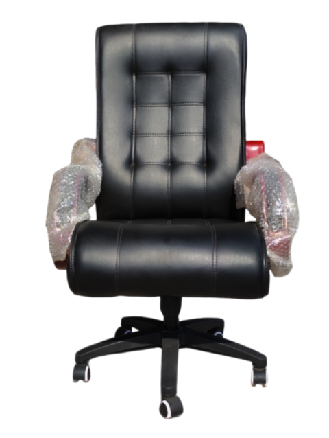 Fluffee Manager Executive Chair – Double-layer Rexine Cushion Seating – Lumbar Back Support – 360 Degree Rotation – Padded Armrests – Wheel Foundation – Height Adjustment Feature (2)