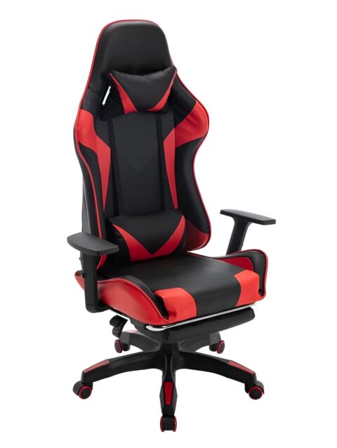 Gen-z Gaming Chair With Cushion Footrest - Adjustable Armrests -180 Degree Leaning Adjustable Back - Adjustable Neck Rest - Adjustable Lumbar Back Cushion - Height Adjustment Feature - 360