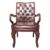 Gran Don Wooden Visitor Chair - Curved Fix Wooden Armrests - Rexine Back & Seating - Vintage Design