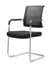 HOVER U-BEND STEEL VISITOR CHAIR - FIX STEEL ARMRESTS - MESH BACK - CUSHION SEATING