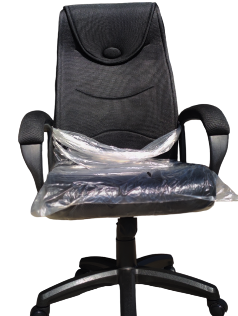 Mark-6 Manager Ergonomic Chair - High Back Mesh Build With Embedded Headrest- Fix Cushioned Armrests - Embedded Lumbar Back Support - Height Adjustment - 360 Degree Rotation - 1 Year Wa (3)