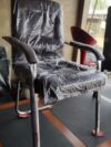 Proctor Visitor Chair - Steel Frame - Padded Armrests - Rexine Cushioned Back And Seating - Lumbar Back Support Fix Base (1)