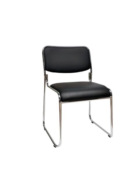 Simpla U-bend Steel Frame Visitor Chair - Rexine Cushion Back & Seating