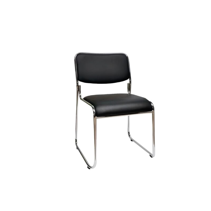 Simpla U-bend Steel Frame Visitor Chair - Rexine Cushion Back & Seating