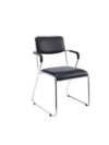 Smoothem U-bend Steel Frame Visitor Chair - Rexine Cushion Back & Seating
