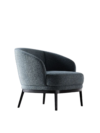 Sugar Coat Single Seat Sofa - Tetra Wooden Footing - Fabric Cushioned Back & Seating - Custom Colour Selection