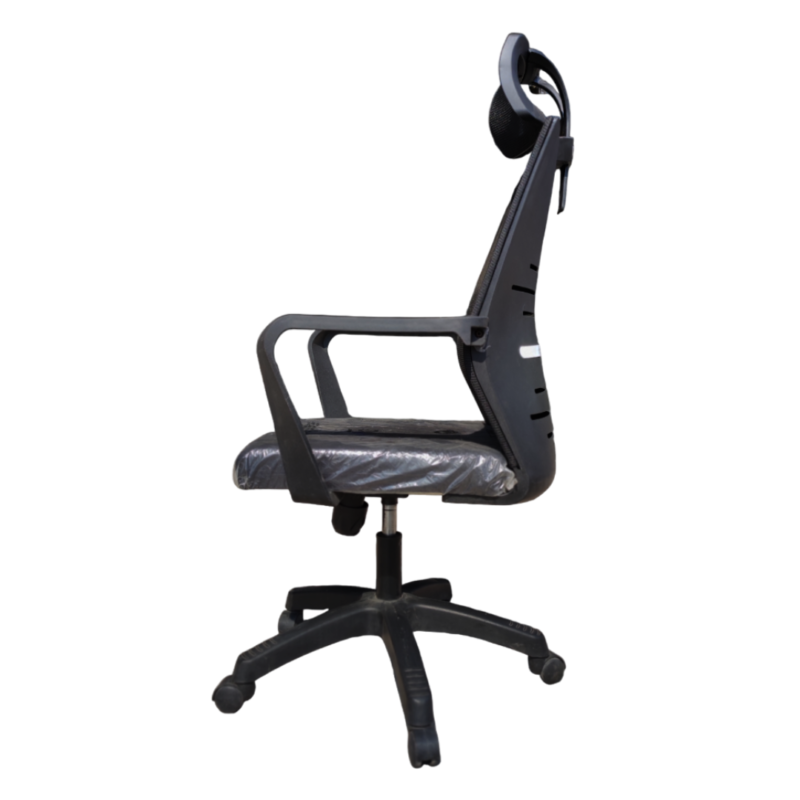 Sigma Ergonomic Manager Chair  - Wide High Back Mesh Build - Adjustable Headrest -  Fix Armrests - Lumbar Back Support - Height Adjustment - 360 Degree Rotation - Imported - Image 3