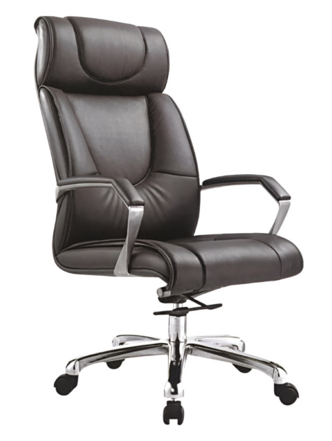 Silvester Manager Executive Chair-double-layer Rexine High Back Cushion Seating-embed Hrest Lumbar Back Support-360 Degree Rotation-padded Armrests-steel Footer-height Adjustment Feature