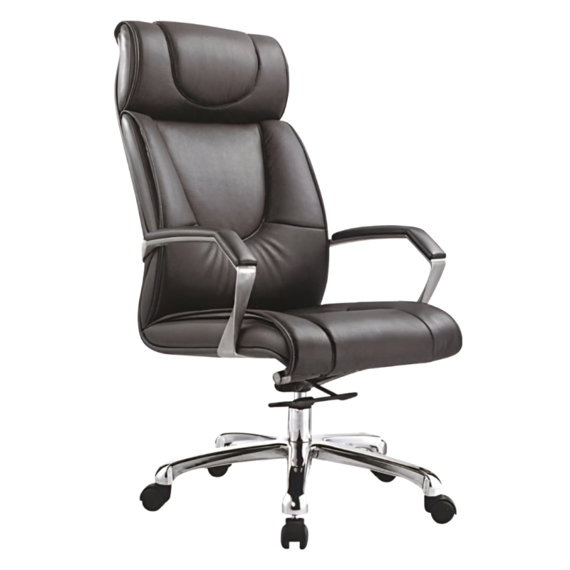 Silvester Manager Executive Chair-double-layer Rexine High Back Cushion Seating-embed Hrest Lumbar Back Support-360 Degree Rotation-padded Armrests-steel Footer-height Adjustment Feature