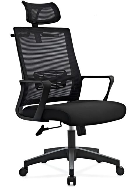 Tuxedo-r Ergonomic Manager Chair - Wide High Back Mesh Build - Adjustable Headrest - Adjustable Armrests - Lumbar Back Support - Height Adjustment - 360 Degree Rotation - Imported