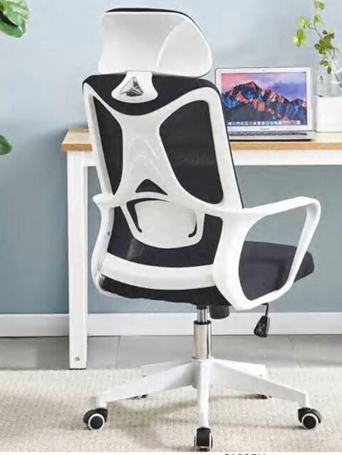 X-tra White Manager Ergonomic Chair - High Back Mesh Build With Adjustable Headrest- Fix Armrests - Lumbar Back Support - Height Adjustment - 360 Degree Rotation - Imported