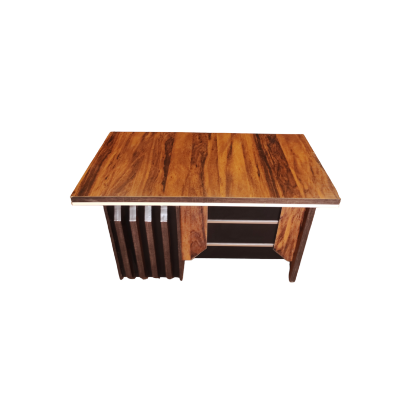 Deep Forest Office Table - Dual Shade - Three Lockable Drawers - Three Sizes Available - PVC Piping - Matte Sheet - Image 2