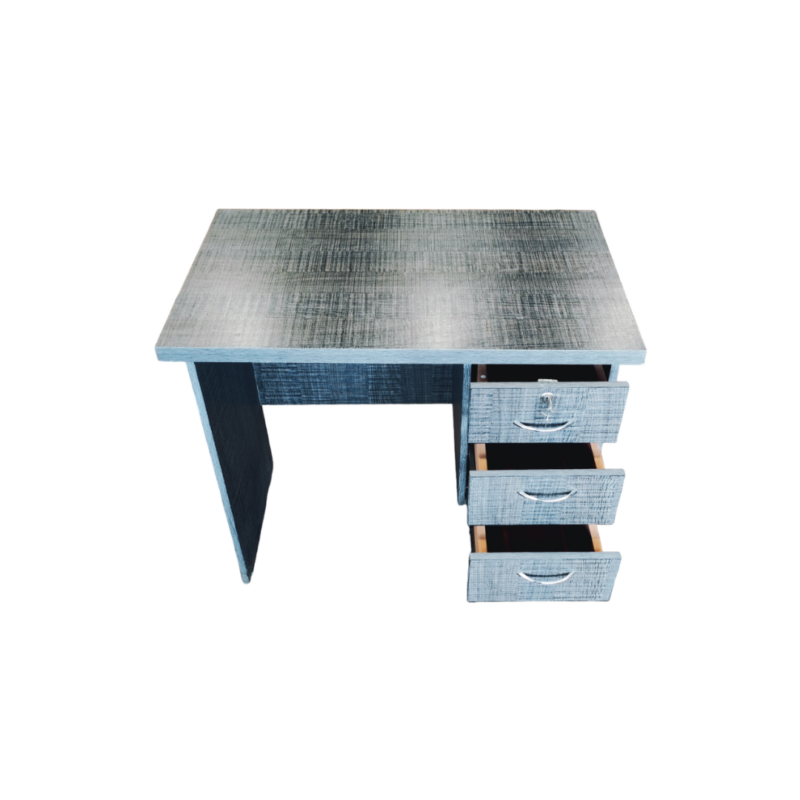 Grey Matter Solo Office Table / Study Table - Single Shade Skin - Three Lockable Drawers - Simplistic Design - Image 2