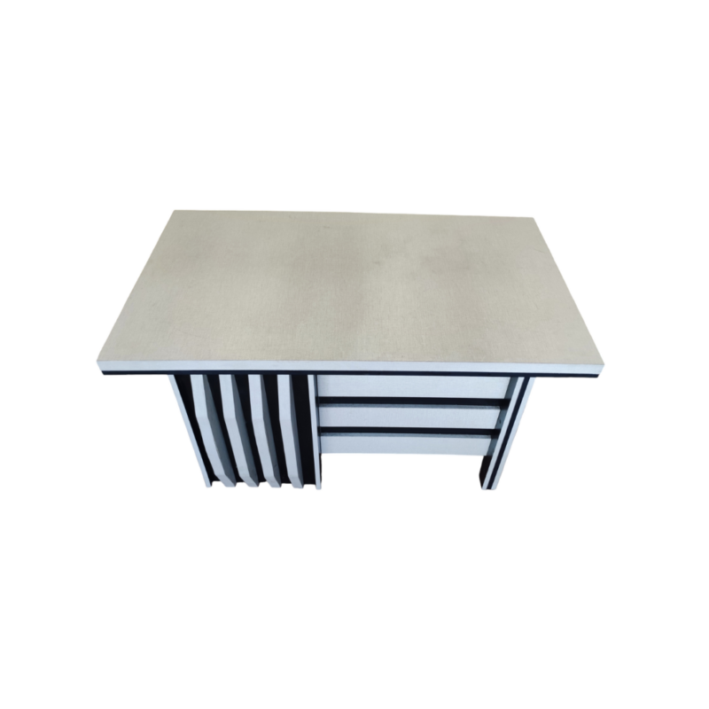 Zebra Office Table – Dual Shade – Three Lockable Drawers – Three Sizes Available – PVC Piping – Matte Sheet - Image 4