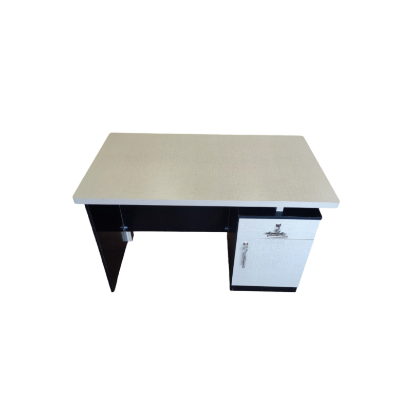 Zigzag Office Table – Dual Shade – Three Lockable Drawers – Three Sizes Available – Matte Sheet - Image 3