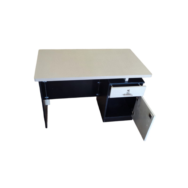 Zigzag Office Table – Dual Shade – Three Lockable Drawers – Three Sizes Available – Matte Sheet - Image 4