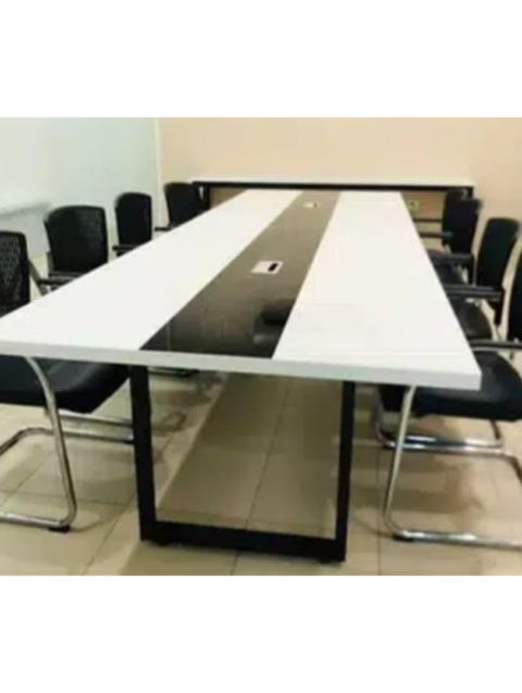 10 Seater Conference Table With Fibre Cable Ports - 18 Guage Metal Foundation - Lower Dividers