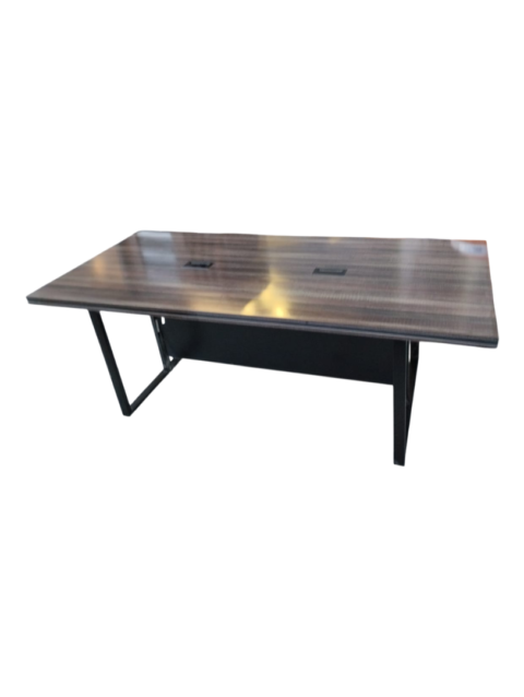 6 Seater Stretched Edge Conference Table With Fibre Cable Ports - 18 Guage Metal Foundation - Lower Dividers (1)