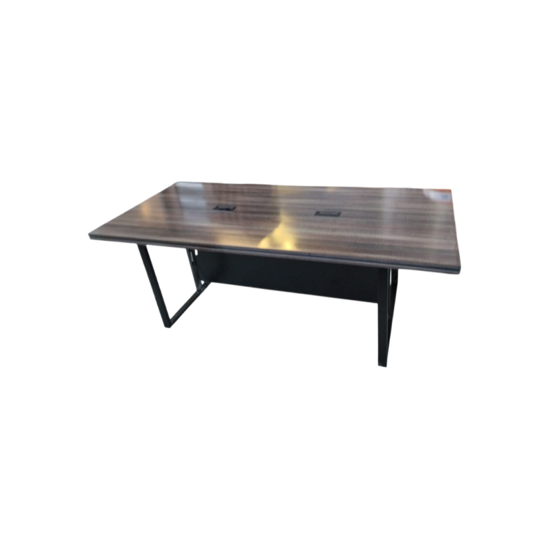 6 Seater Stretched Edge Conference Table With Fibre Cable Ports - 18 Guage Metal Foundation - Lower Dividers (1)