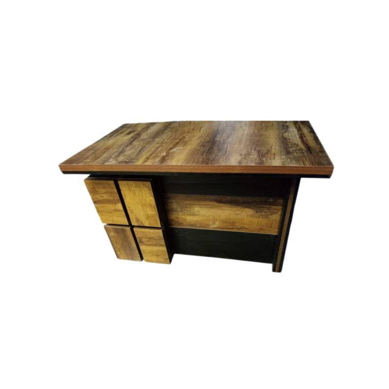 Camello Office Table - Dualshade Build - Three Lockable Drawers (Addable Side Rack For File - Three Sizes Available - Image 2