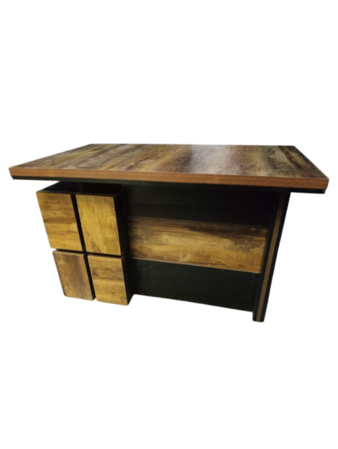 Camello Office Table - Wooden Build - Three Lockable Drawers (Addable Side Rack For File - Three Sizes Available (2)