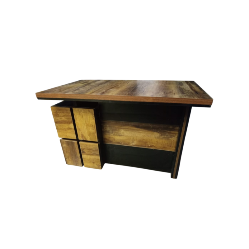 Camello Office Table - Wooden Build - Three Lockable Drawers (Addable Side Rack For File - Three Sizes Available (2)