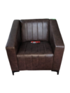Choco Brownie Single Seat Sofa - Rexine Cushion Back And Seating - Embedded Armrests - Tetra Footer - Light Weight Portable (1)