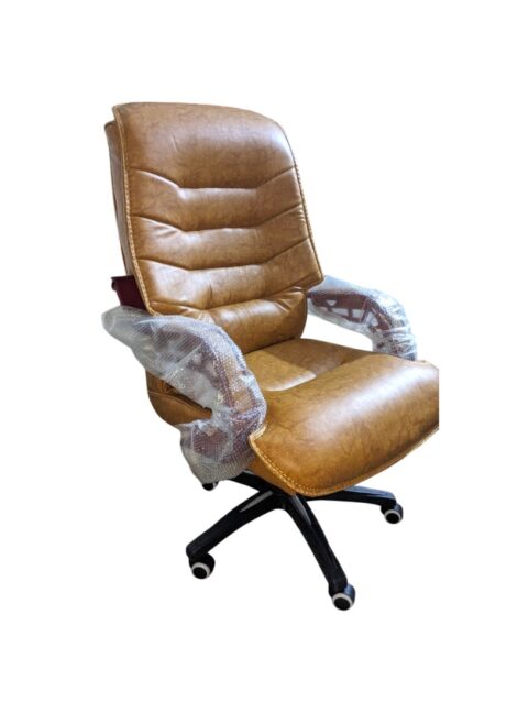 Samarkand Manager Executive Chair - Double-layer Rexine Cushion Seating - Lumbar Back Support - 360'' Rotation - Padded Armrests - Wheel Foundation - Height Adjustment Feature