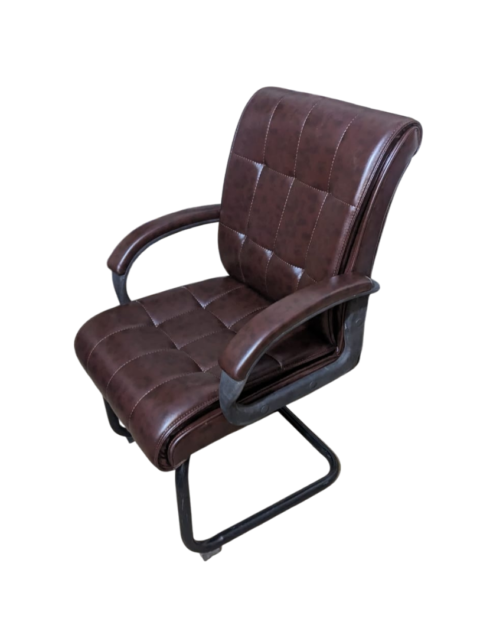 Vintage Liner Executive Chair - Double-layer Rexine Cushion Seating - Lumbar Back Support - 360 Degree Rotation - Padded Armrests - Wheel Foundation - Height Adjustment Feature