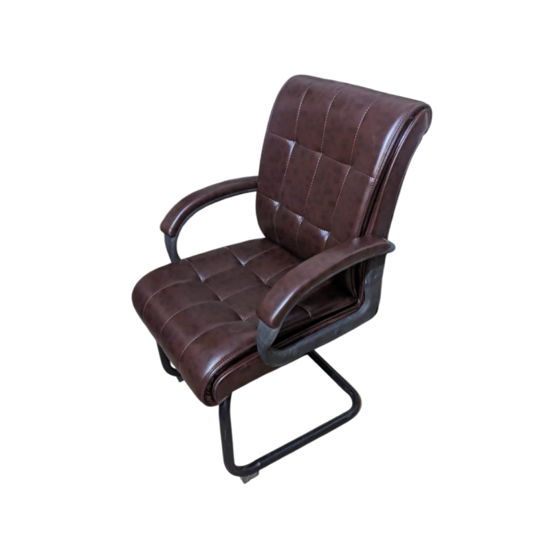 Vintage Liner Executive Chair - Double-layer Rexine Cushion Seating - Lumbar Back Support - 360 Degree Rotation - Padded Armrests - Wheel Foundation - Height Adjustment Feature