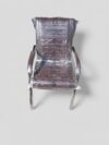 Cocomo Tetra Footer Metal Visitor Chair - Rexine Skin - Cushion Back and Seat - Padded Armrests - Compact Design