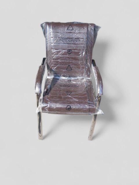 Cocomo Tetra Footer Metal Visitor Chair - Rexine Skin - Cushion Back and Seat - Padded Armrests - Compact Design