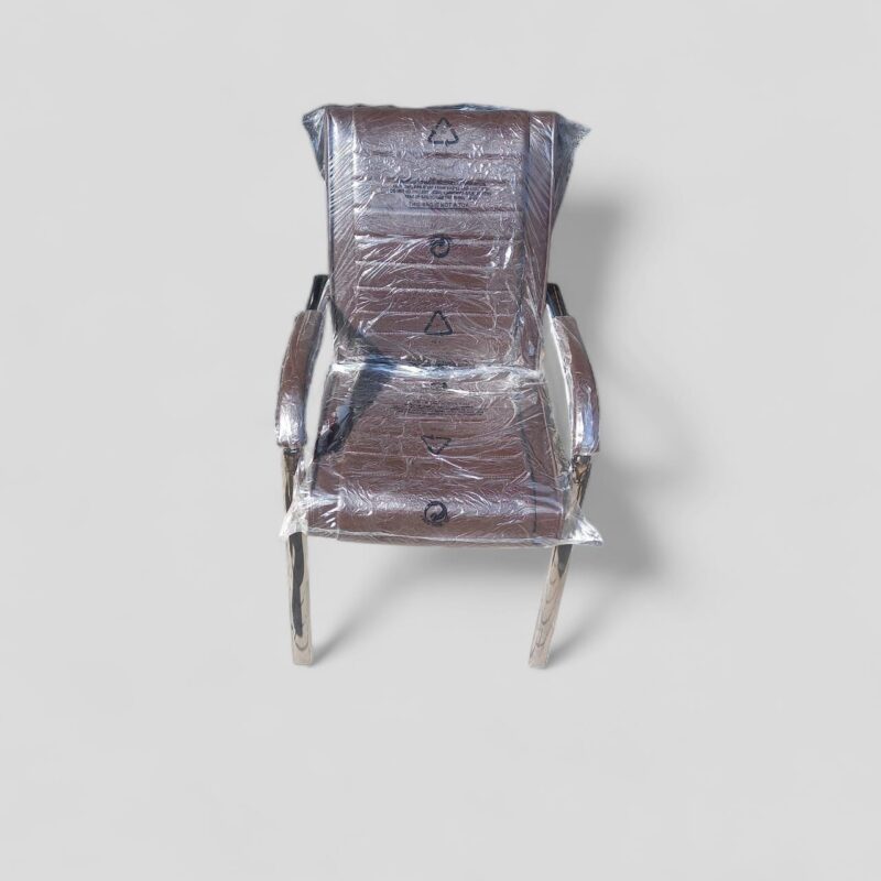 Cocomo Tetra Footer Metal Visitor Chair - Rexine Skin - Cushion Back and Seat - Padded Armrests - Compact Design